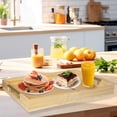 thumbnail image 3 of MinBoo Modern Bamboo Serving Trays with Metal Handles for Entertaining & Serving Food, 3 of 8