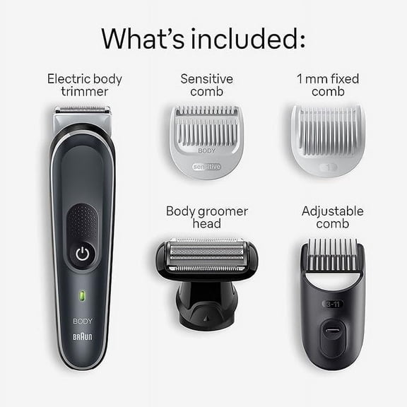 Series 5 Bg5360 Men's Rechargeable Body Groomer   2 Attachment Combs
