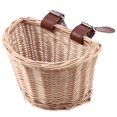 thumbnail image 1 of Cestas de bicicleta de ratán vintage para niños, cesta para bicicleta, scooter, cesta delantera para bicicleta para niños, XS (color madera), 1 of 5