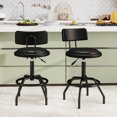 thumbnail image 4 of Costway Counter Height Barstool Set of 2 with Padded Seat & Back Footrest Metal Frame, 4 of 8