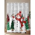 thumbnail image 4 of Fsddascl Christmas Snowman Shower Curtain Set - Small 36" x 72" Washable Bathtub Curtain with 12 Hooks, Xmas Snowflake Tree Grey Waterproof Fabric Stall Shower Curtains for Bathroom/Bathtub Décor, 4 of 6