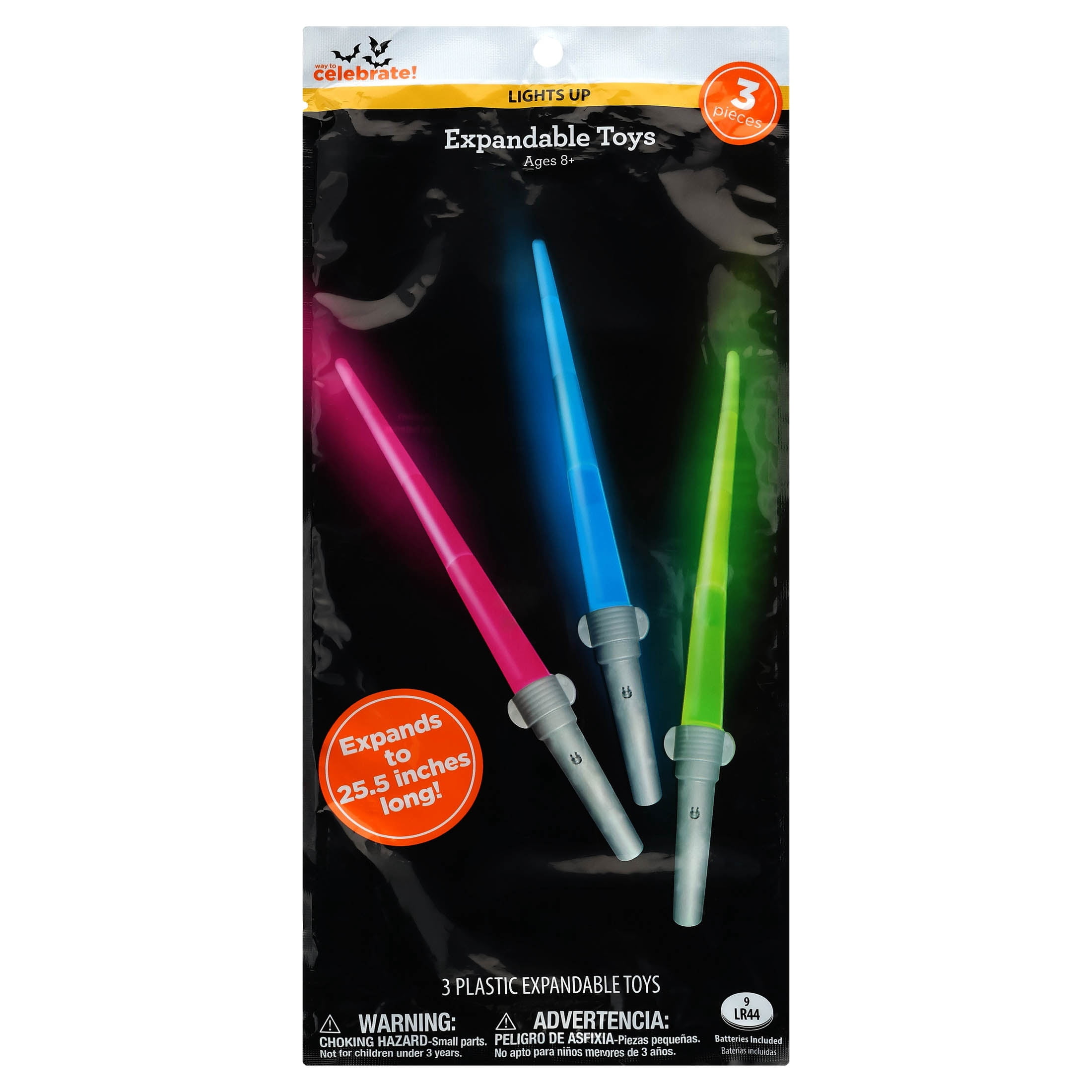 Light-Up Expandable Toys Party Favors, Multicolor, 3 Pieces, Halloween by Way To Celebrate