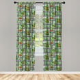 thumbnail image 3 of Ambesonne Car Race Track Curtains, Houses Gardens, Pair of 28"x95", Multicolor, 3 of 5