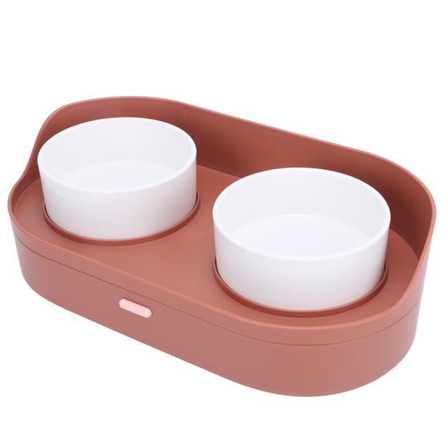 Cat And Dog Double Bowl, Removable Feeding Bowl Portable Anti Overturning Large Capacity For Pet Red
