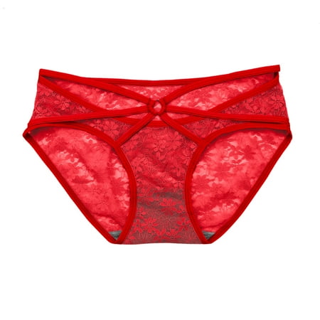 

JDEFEG Comfortable Underwear Women Womens Underwear Lace Bikini Panties Silky Comfy Lace Brief Panties Women Underwear Plus Size Polyester Red