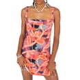 thumbnail image 2 of SAYOO Vestido sin Mangas para Mujer, Estampado de Flores Correa Ancha para el Hombro Mini de una Pieza SAYOO  Sexy, 2 of 10