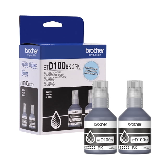 Brother Kit de Botellas de Tinta Negra Ultra Rendimiento 7,500 Páginas c/u | Original para multifuncionales InkBenefit Tank | Botellas Antiderrame