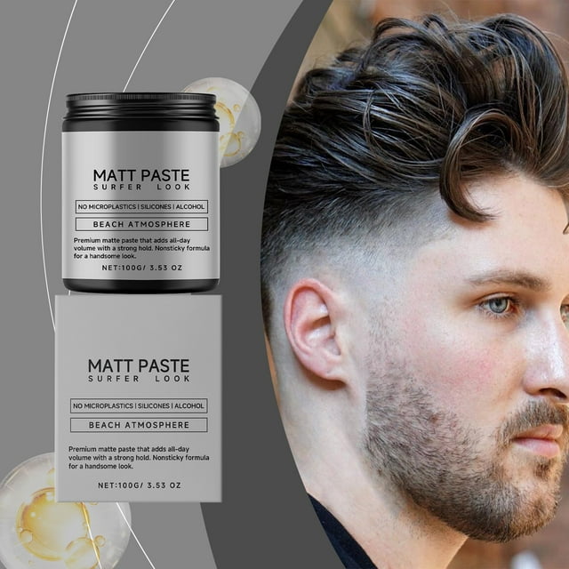 QIPOPIQ Matte Paste All Day Strong Hold & High Volume Hair Clay Paste For Men Non-Greasy Formula Texture for Hair Ideal for Dry & Damp Mens Hair Styling