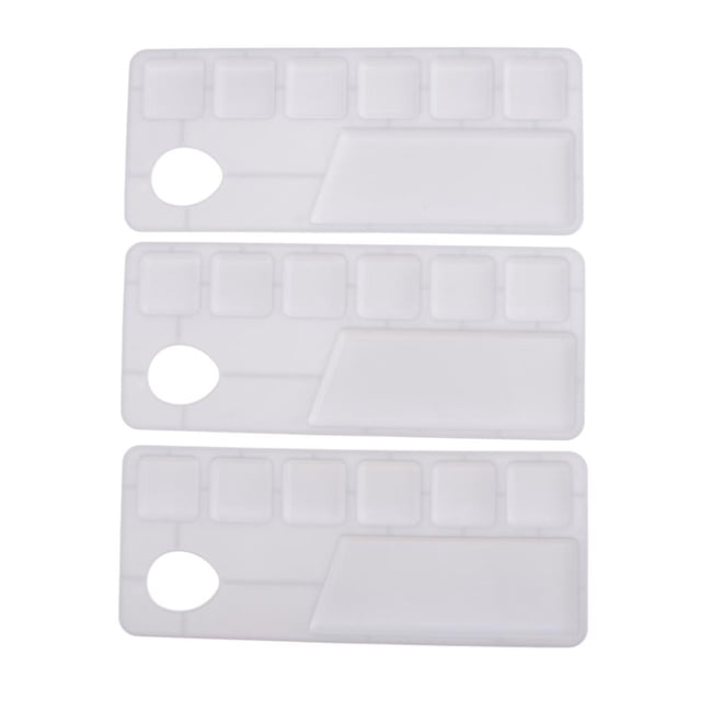 Bandejas de pintura de plástico de 3 uds, s de plástico para pintura DIY, suministros para manualidades, profesionales para niños, adultos, adol Soledad Paleta de acuarela