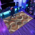 thumbnail image 4 of Retro Multicolor Waves Rug 4x8ft Area Rugs Stitching Geometric Texture Rugs Soft Washable Non Slip Carpet for Room Living Room Bedroom Entry Floor Mats, 4 of 6