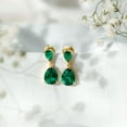 thumbnail image 4 of Rosec Jewels Certified Lab Grown Emerald Teardrop Earrings for Women (AAAA Quality) - Ready to Gift with Jewelry Box, 18K Yellow Gold, 4 of 8
