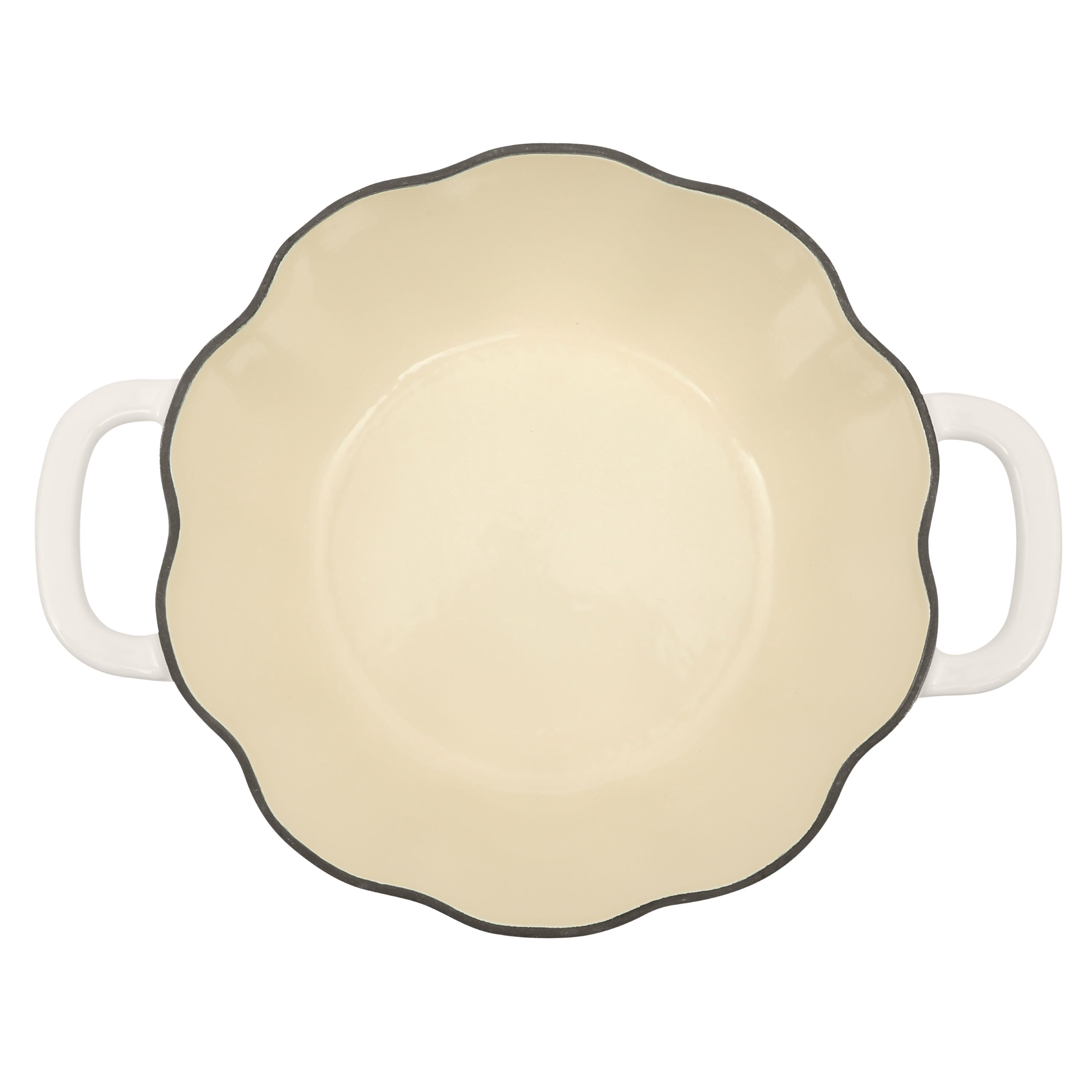 The Pioneer Woman 3.5-Quart Pumpkin-Shaped Enamel on Cast Iron Dutch Oven, Linen