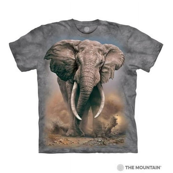 The Mountain 1059591 Grey African Elephant Adult Classic Tee - Medium