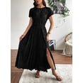 thumbnail image 3 of NAYTOAO Women's Pleated Lined Maxi Dress Flutter Sleeve Front Slit Cocktail Wedding Guest Dress, 3 of 7