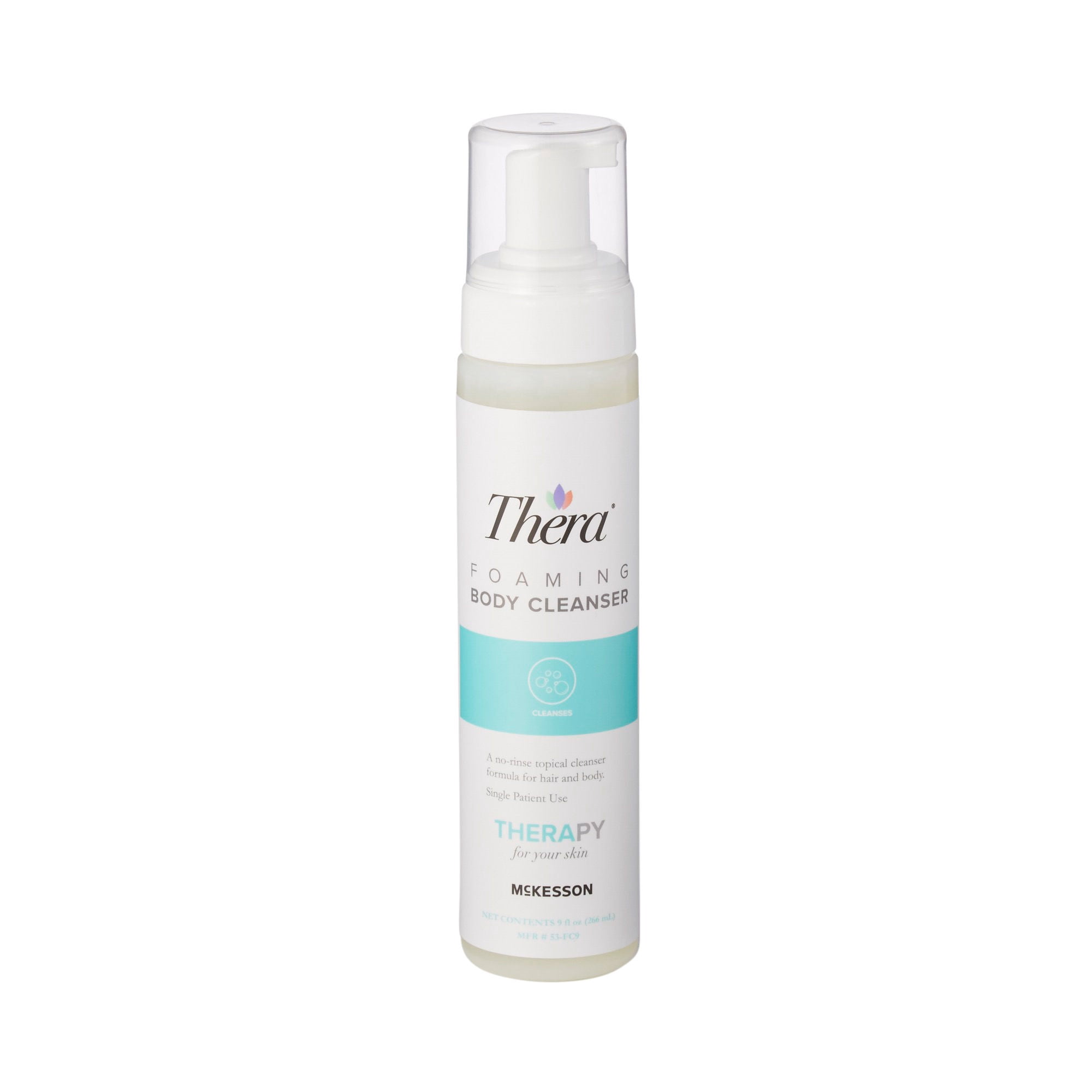 Thera Rinse-Free Foaming Body Cleanser for Hair and Skin - Scented, 9 oz, 12 Ct