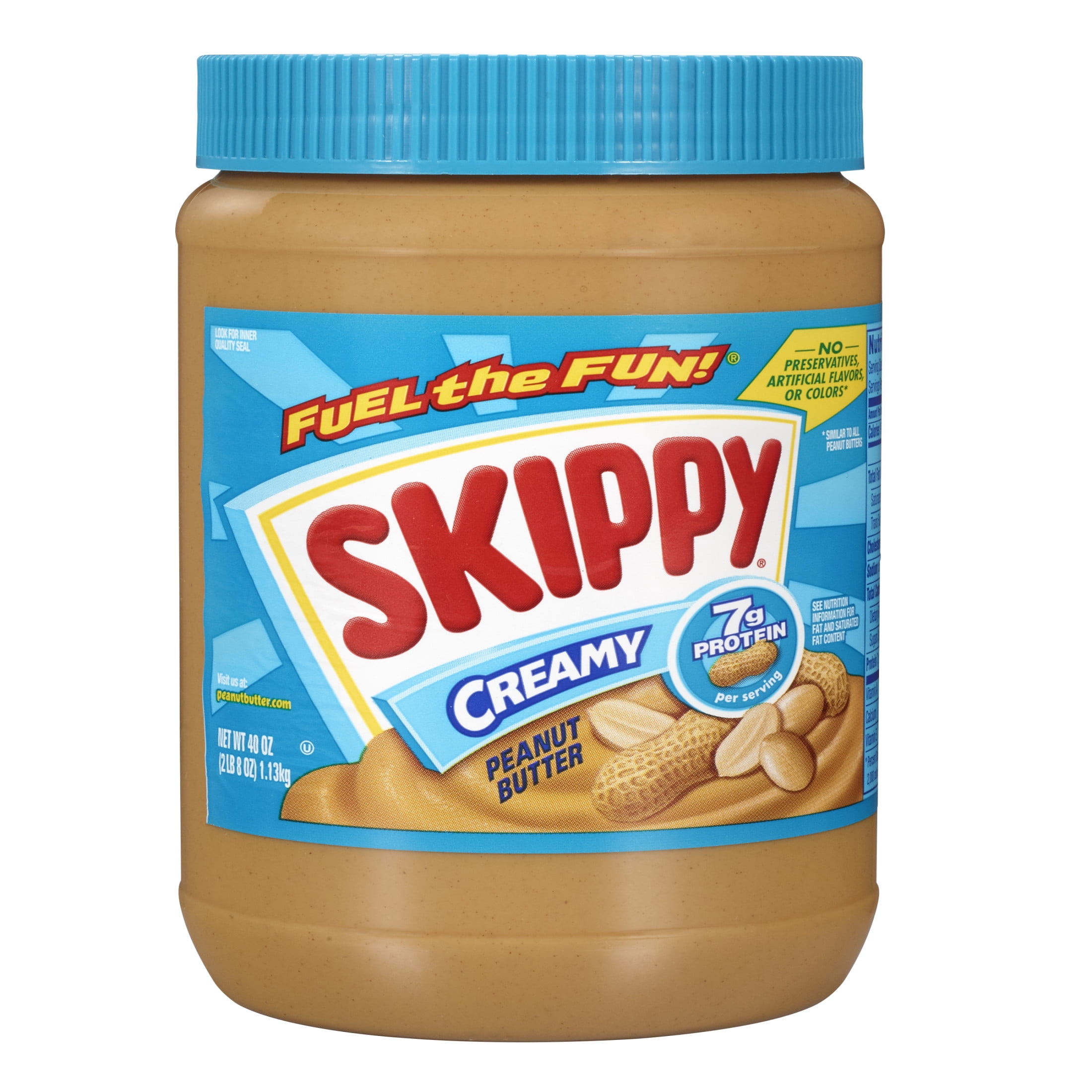 SKIPPY Creamy Peanut Butter, 7g Protein per Serving, 40oz