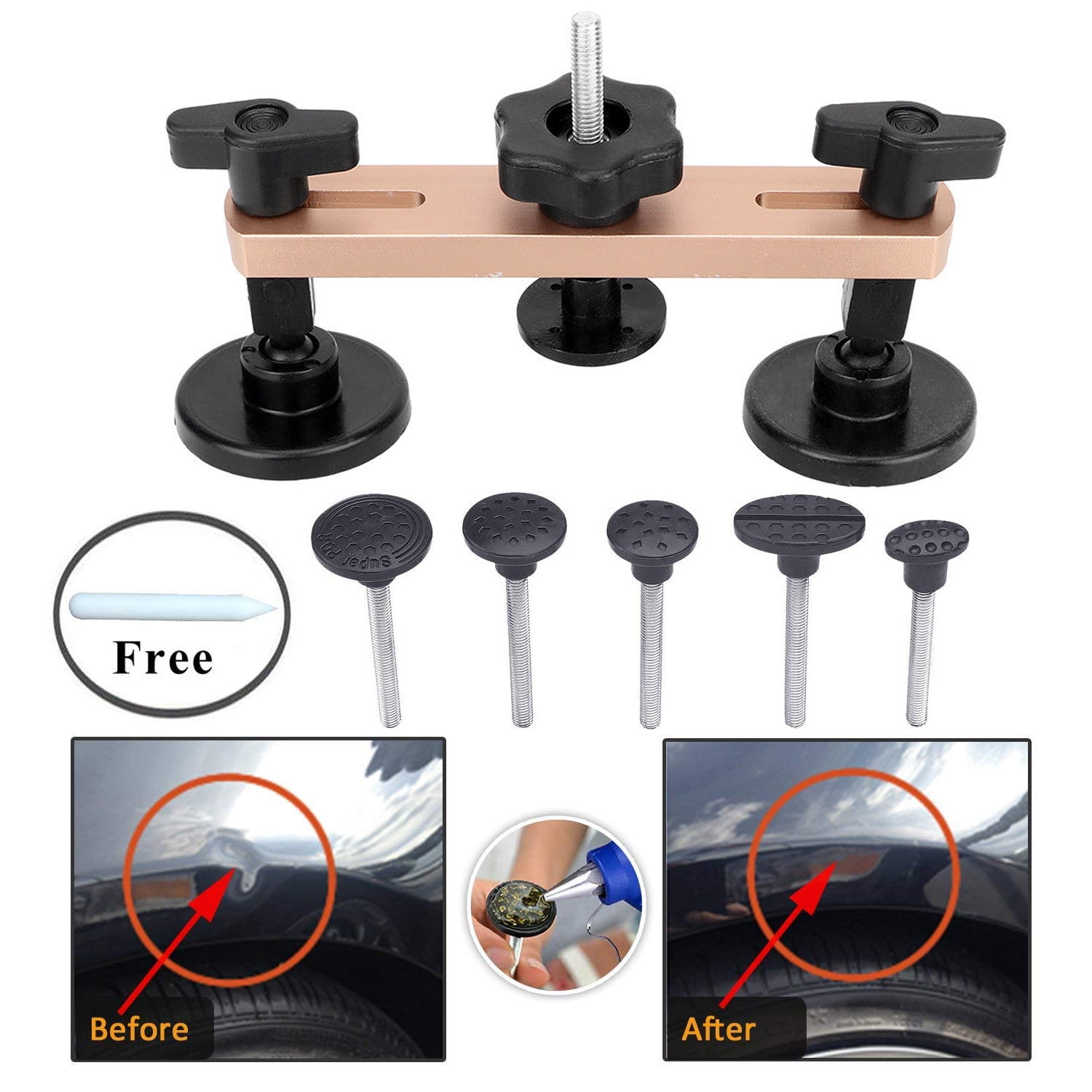 Paintless Dent Removal Repair Remover Tools Kits Dent Bridge Puller Set