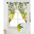 thumbnail image 2 of Summer Lemon Swag Curtains For Living Room/bedroom Yellow Fruits Teal Botanical Gnomes Swag Kitchen Curtain Valances For Windows Tier Topper Scalloped Curtain 2 Panels 72" W X 45" L, 2 of 6