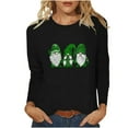thumbnail image 1 of FAIWAD Hauts de la Saint-Patrick pour Femmes à Manches Longues, Col Rond, Imprimés, Décontractés, Tuniques Grande Taille, 1 of 4