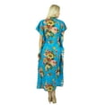 thumbnail image 5 of Bimba Women Long Cotton Kaftan Blue Floral Night Wear Classic Caftan Dress, 5 of 5