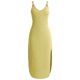 thumbnail image 5 of TaTaai Women's Loose Fit Slip Midi Dress Solid Color Round Neck Sleeveless with Side Slit Button Detail Casual Summer Nightgown Gift, 5 of 5