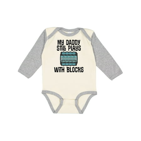 

Inktastic Auto Mechanic Daddy Still Plays with Blocks Gift Baby Boy or Baby Girl Long Sleeve Bodysuit