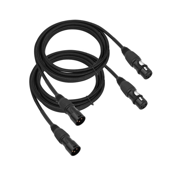 2 Pack XLR Cables 10ft Professional XLR Male to Female Audio Cable Weaving Protective Nets Gold-Plated Plug for Mic Mixer Recording Studio Shielded and Balanced XLR Male to Female Cord
