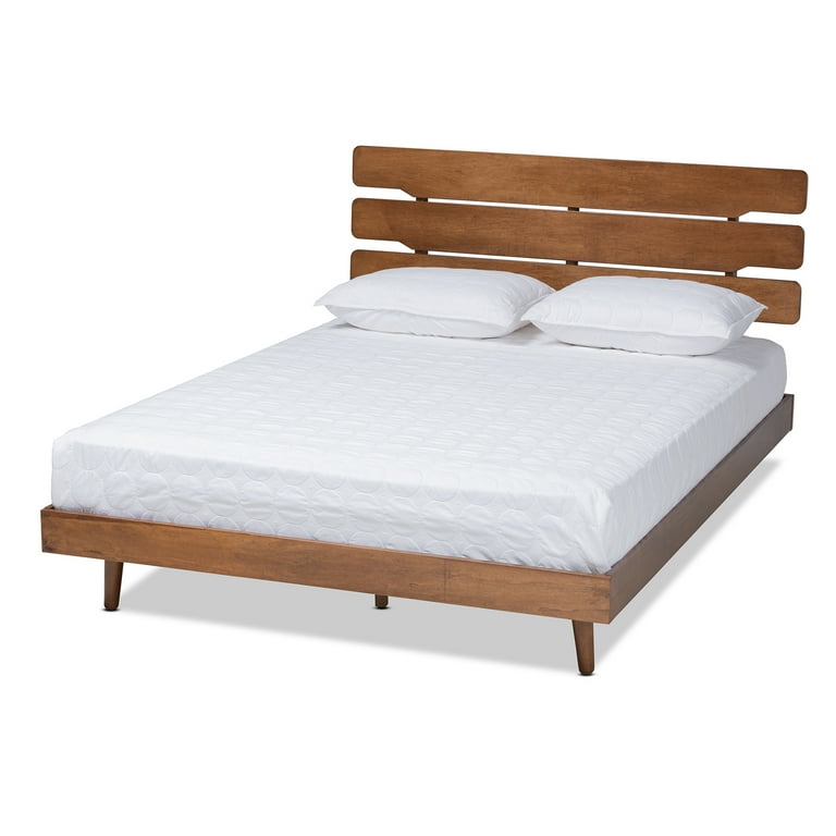 Baxton Studio Anzia Mid-Century Modern Walnut Finished Wood Queen Size Platform Bed Baxton Studio Anzia Mid-Century Modern Walnut Finished Wood Queen Size Platform Bed