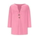 thumbnail image 5 of Conjuntos de maestra/o,Blusa informal con cuello en V y mangas 3/4 para mujer, abotonada, de poliéster y elastano, ideal para todas las estaciones, sopatenor, 5 of 9