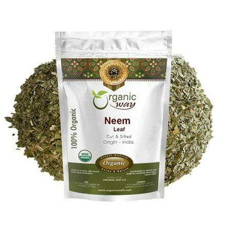 Organic Neem Leaf Cut & Sifted | Premium Herbal Leaves | USDA Certified, Non-GMO & Gluten-Free | Origin: India (4 OZ Pack)