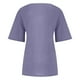 thumbnail image 4 of ICHUANYI Clearance Women's Short Sleeved Casual Plus Size Round Neck Flower Printed Loose Button Cotton Linen Top(Purple, M) ICHUANYI WER2023080802802, 4 of 5
