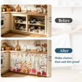 thumbnail image 4 of Red Orange Floral Fall Cabinet Curtain 28"Wx51"L,Dustproof Storage Cabinet Curtain with Self Adhesive Tape,Thanksgiving Eucalyptus Leaves Autumn Tall Pantry Cover Drape for Kitchen,Utility Closet, 4 of 9
