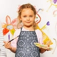 thumbnail image 2 of Blue and White Abstract Pattern Kids Aprons for Girls and Boys,Adjustable Neck Strap Toddler Aprons for Kids Cooking Baking, 2 of 6