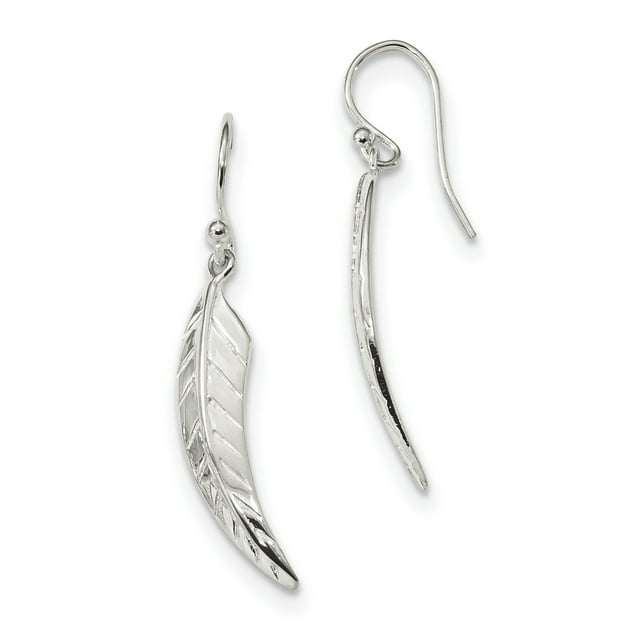 Sterling Silver Feuilles Polies Boucles d'Oreilles Berger QE13485