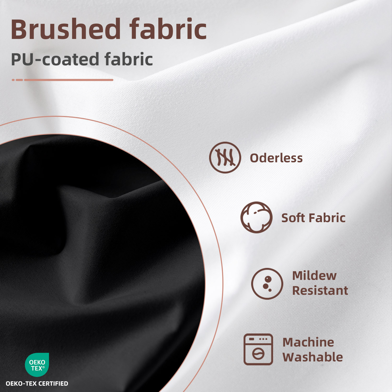 Yiannan Waterproof Fabric Shower Curtain Liner with 3 Magnets,Machine Washable，Mold Resitant,Extra Long 72x84inch