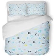 thumbnail image 1 of ABPHQTO Juego de ropa de cama de 3 piezas Memphis de formas geométricas Resumen 80 90 Estilos Diseño Colorido Hipster Stock Funda nórdica con 2 fundas de almohada, 1 of 1
