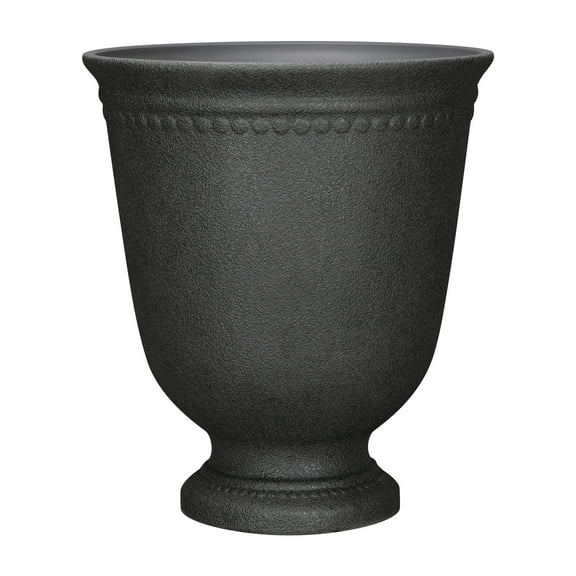 My Texas House Asti Urn Planter, 16 Inch Diameter x 18.1 Inch Height, Black, 100% Recycled Resin