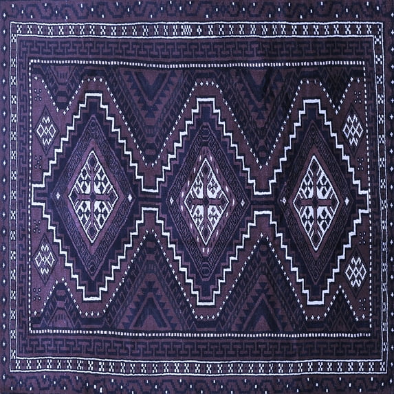 Ahgly Company Indoor Square Persian Blue Traditional Area Rugs, 3' Square