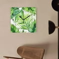 thumbnail image 4 of 12 Inch Wall Clock Battery Operated Square Clock Decorative for Office, Kitchen, Outdoor, Living Room，Watercolor Palm Tree Leaves Summer Green Creative, 4 of 4