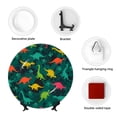 thumbnail image 4 of Kdxio Colorful Dinosaurs Bone China Decorative Plate Ceramic Decorative Plate for Home Office Wall Stand Decorative Plates for Home Bedroom-10in, 4 of 6