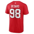 thumbnail image 3 of Men's Fanatics Connor Bedard Red Chicago Blackhawks Authentic Stack Name & Number T-Shirt, 3 of 3