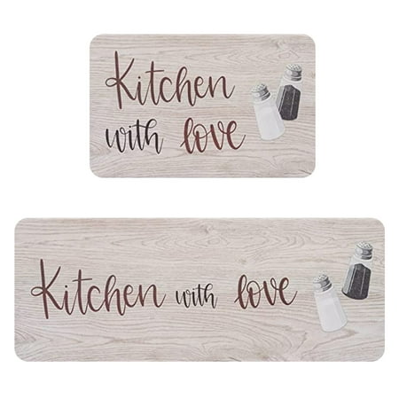 

wendunide home textiles Kitchen Carpet (2 Pieces) S Kitchen Carpet Washable Cushion Comfortable Kitchen Carpet Set I