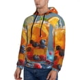 thumbnail image 3 of Rateoe Refreshing Fruit Infused Drinks Pattern Mens Hoodie, Pullover Hooded Sweatshirt, Kangaroo Pocket Hoodie Ideal for Daily Wear, Travel and Home-X-Large, 3 of 7
