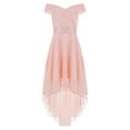 thumbnail image 1 of Eandarui Robe Formelle Épaules Dénudées pour Filles Ourlet Haut Bas Robe de Fête de Mariage avec Ceinture en Strass Rose 8, 1 of 7