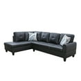 thumbnail image 2 of Hommoo Faux Leather 4-Seat L Shaped Couch Living Room Sofa Set, Sectional Sofa Chaise Lounge, Modern Couch Sofa Set for Home, Apartment, Dorm, Black(Without Ottoman), 2 of 9