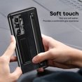 thumbnail image 6 of Allytechgroup Flip Leather Phone Case for Galaxy Z Fold 6, Kickstand Slim Fit Camera Lens Protector Shockproof Retro PU Leather Bumper Anti-Scratch Case for Samsung Galaxy Z Fold 6, Black, 6 of 7