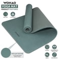 thumbnail image 6 of WOHAO 27.5" Extra Wide Yoga Mat – 1/3 Inch Thick with Strap, Non-Slip for Home & Travel,Gym & Outdoor (Dark green+Dark grey), 6 of 6