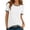 White, variant on SJLDQY Womens Summer Tshirts Short Sleeve Base T-Shirts for Women Casual Crew Neck Patchwork Color Lightweight Blouse Tops