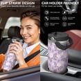 thumbnail image 5 of Floral 30oz Handheld Travel Tumbler with Handle – Double Wall Stainless Steel Insulated Cup, Flip Straw Lid, Leak-Proof & BPA-Free, Durable Hot & Cold Drink Mug,Thanksgiving, Xmas, Spring ,Flower, 5 of 6
