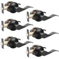 thumbnail image 1 of Passage Door Lever [NonLocking Lever Set] NonLocking Door Handle Set for Hallway or Closets Keyless Satin Nickel Finish Wave Door Lock Reversible Right & Left Side Hande, 1 of 7